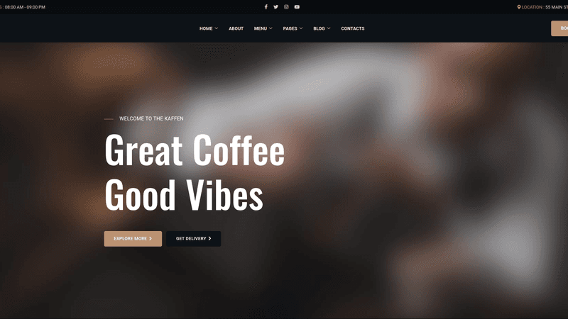 Kaffen Restaurant Website